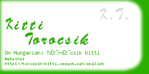 kitti torocsik business card